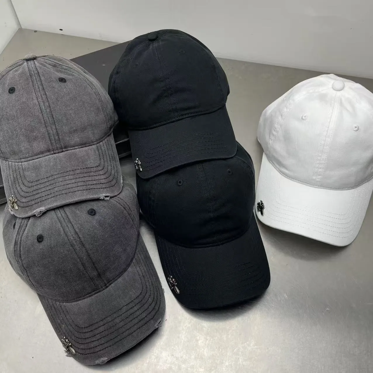 Crow Heart Distressed Soft Top Baseball Cap